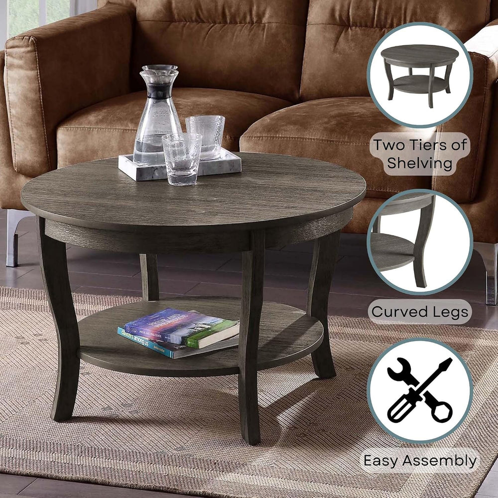Convenience Concepts American Heritage Round Coffee Table 30" - Classic ...