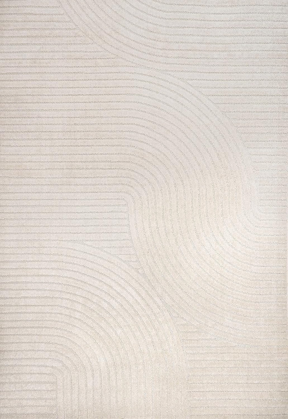 JONATHAN Y Hallie High-Low Curve Ivory/Cream Indoor/Outdoor Area Rug, 5x8, Mi...