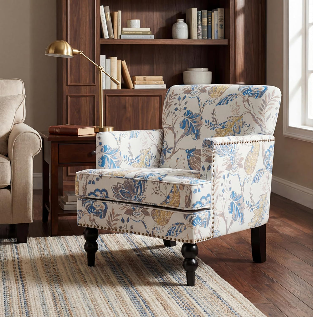 Christopher Knight Home Eve Modern Upholstered Club Chair, Wooden Living Room...