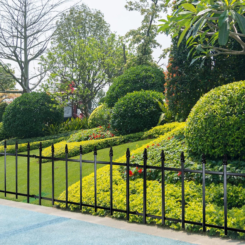 ARIFARO 5 Panels Metal Garden Fence 18" H x 22" W, Decorative Fence...