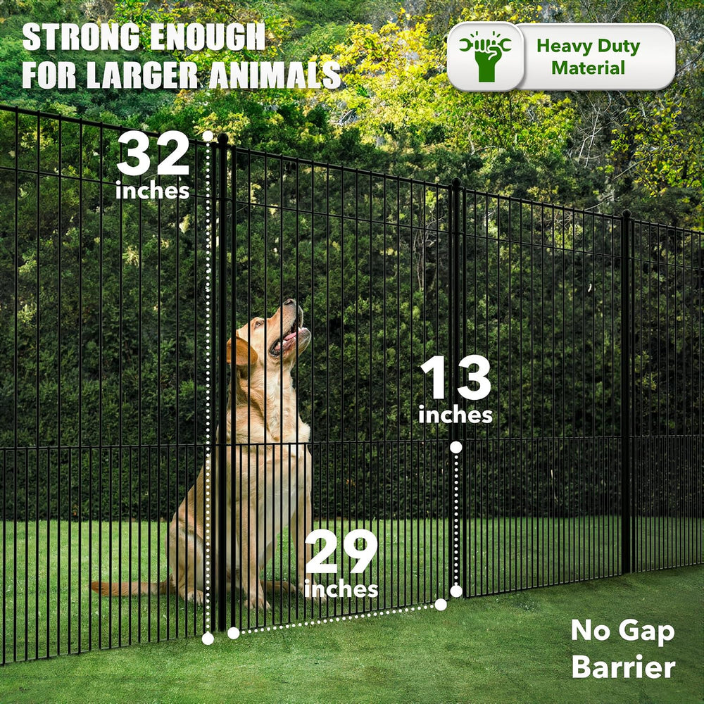WESLEY'S CORNER Tall Fence Panels - 32”H x 29”L, No Dig Metal Dog Fence, ...