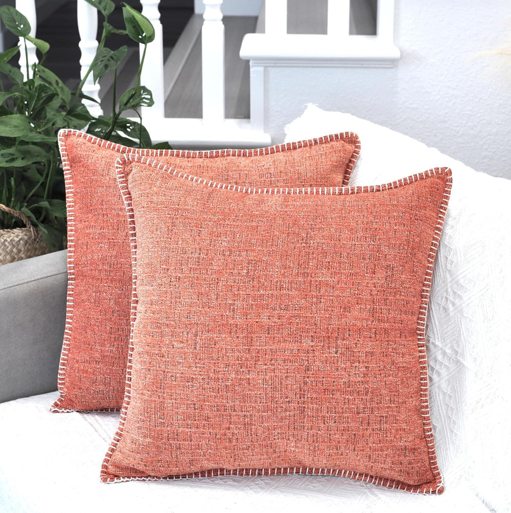 26x26 Pillow Covers Set of 2 Orange, Extra Large Throw Pillow Covers for Couc...