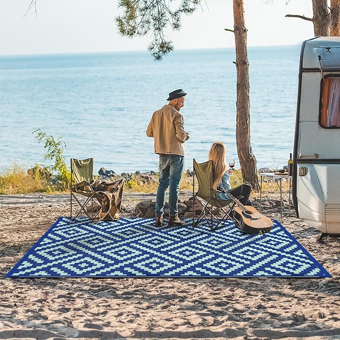 GENIMO Outdoor Rug for Patio Clearance, 6'x9' Waterproof Camping Mat,...