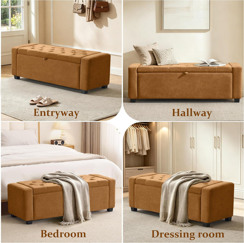Royal Windsor Ottoman with Storage,Tufted Storage Bench for Bedroom