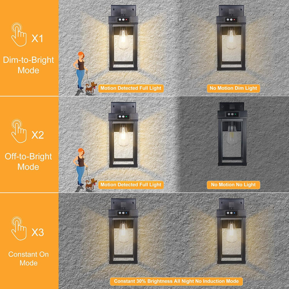 Solar Wall Lights Outdoor Waterproof with 3 Lighting Modes & Motion Sensor