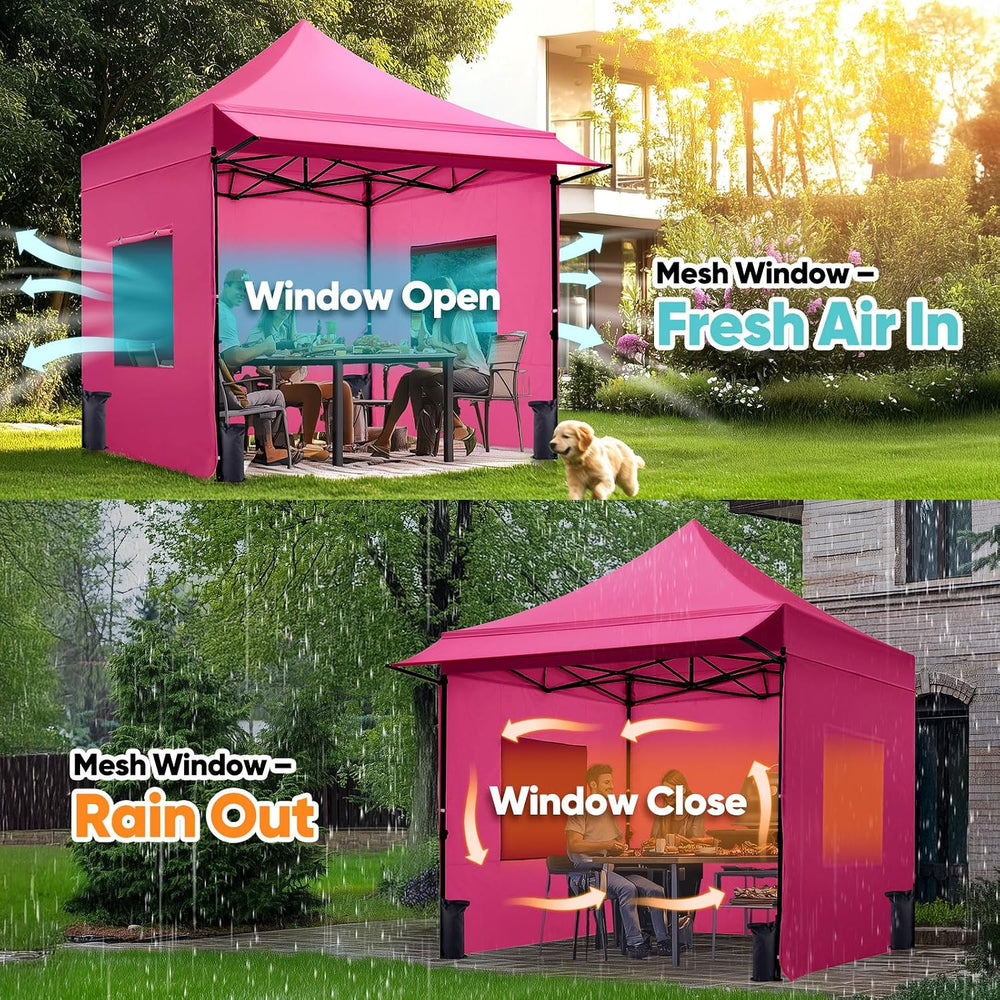 Quictent 10x10 Heavy Duty Pop up Canopy Tent with 3 Removable Sidewalls