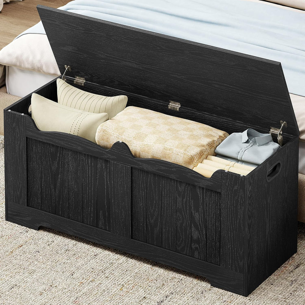 Hzuaneri 43" Farmhouse Storage Chest | 55 Gal | 330lb Seat | Espresso Black
