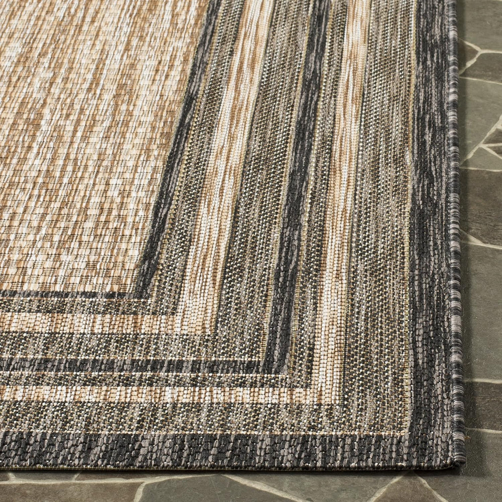 SAFAVIEH Courtyard Collection 9' x 12' Natural / Black CY8475 Indoor/...
