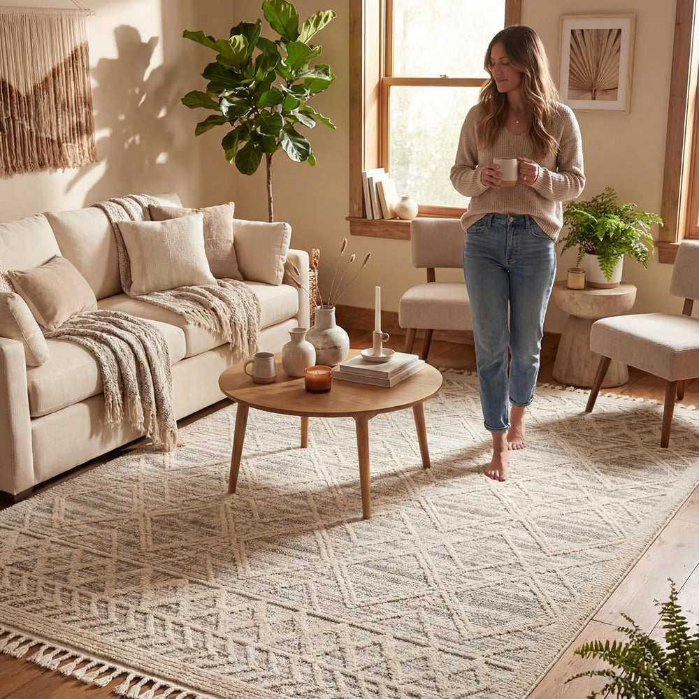 nuLOOM Ansley Light Grey Trellis Power Loomed Area Rug, 12' x 15'