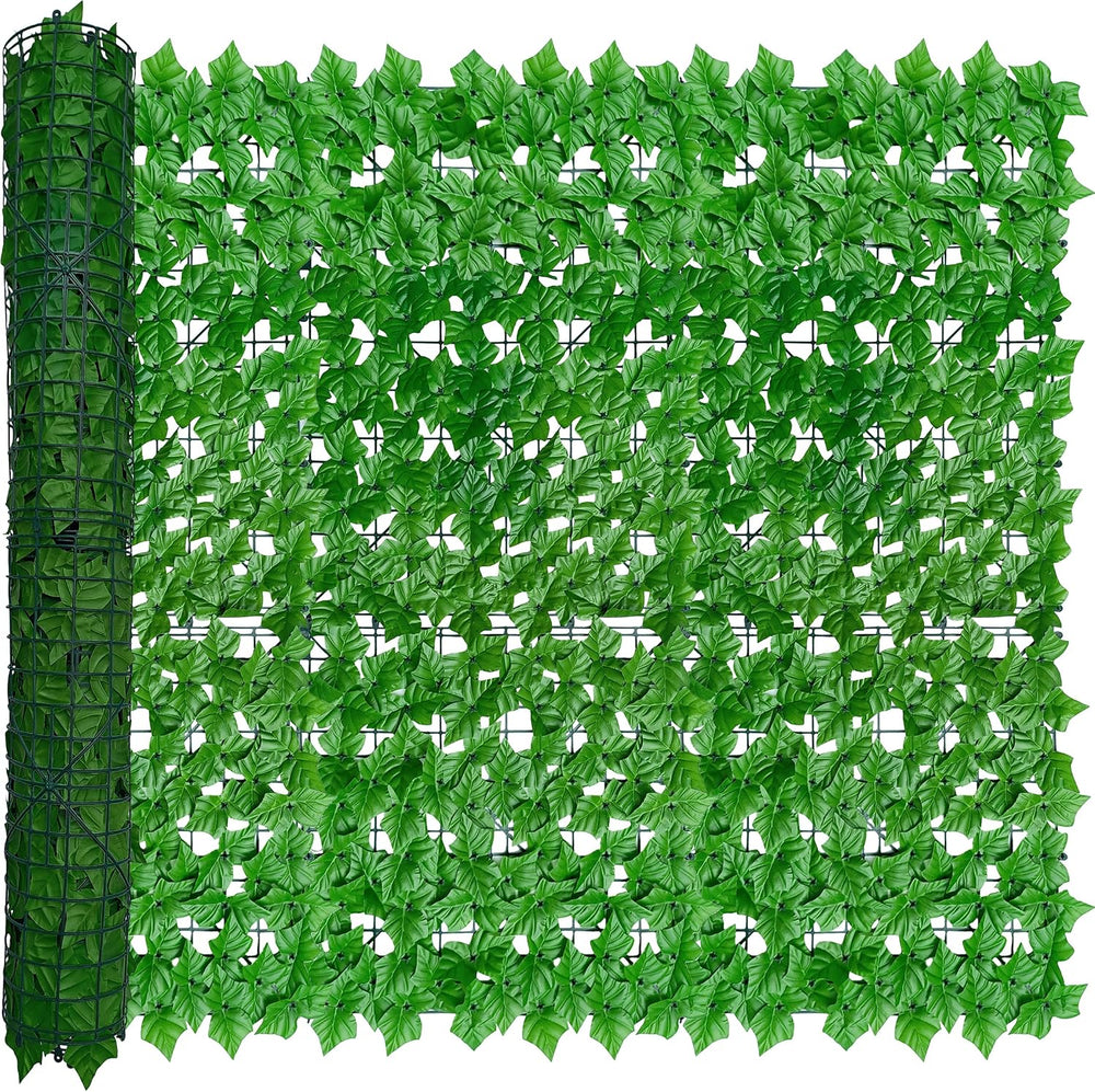 Artificial Ivy Privacy Fence Wall Screen: 48X120 in UV-Anti Faux Greenery Bac...