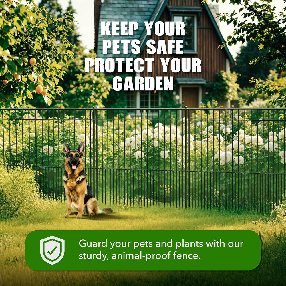 WESLEY'S CORNER Tall Fence Panels - 32”H x 29”L, No Dig Metal Dog Fence, ...