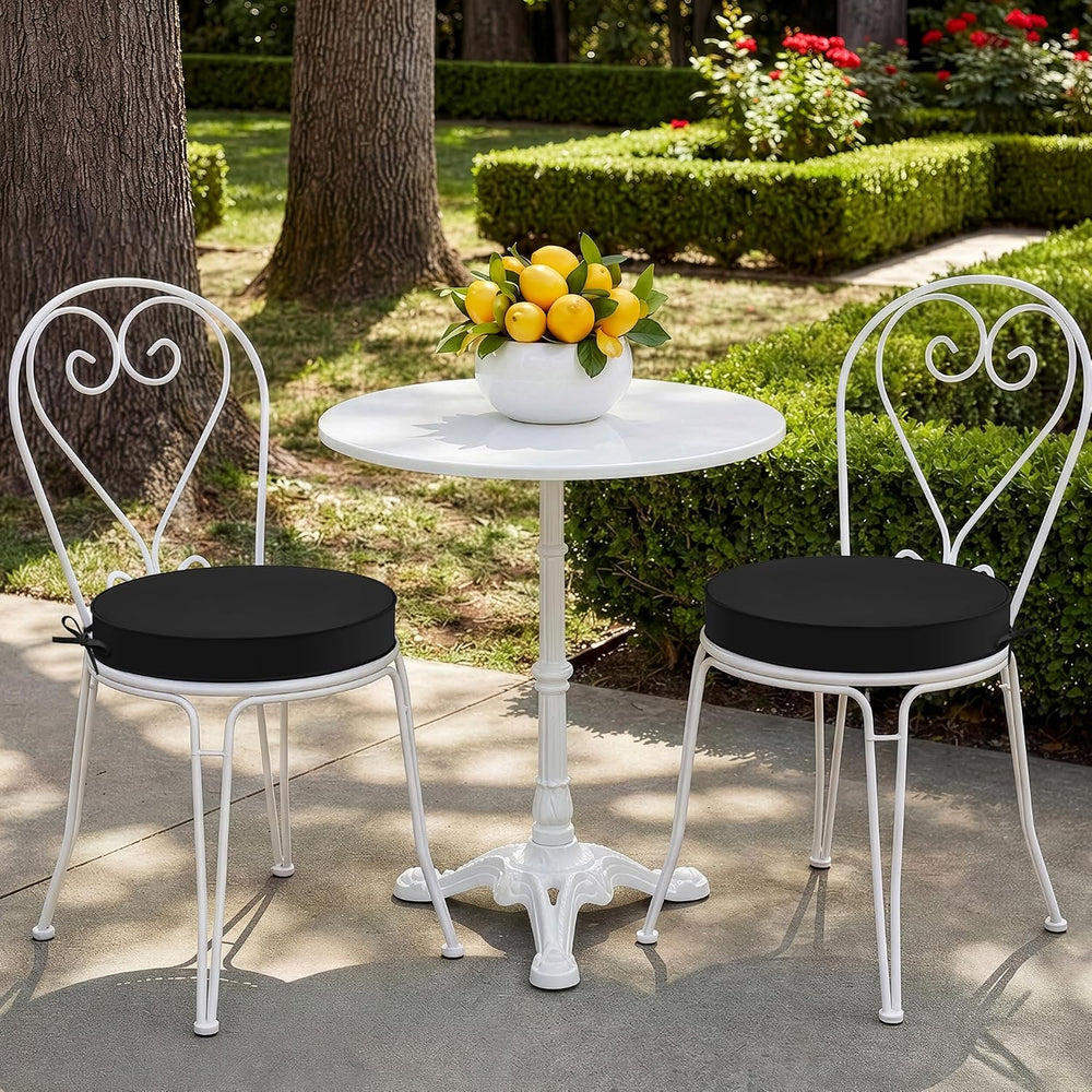 Summsun Outdoor Bistro Chair Cushions Set of 2, 15" D x 3" H Round ...