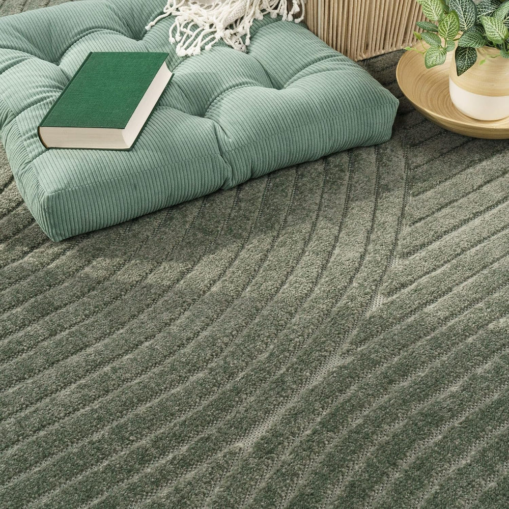 Paco Home Modern Area Rug with Raised Curved Line Pattern – Minimalist Design...