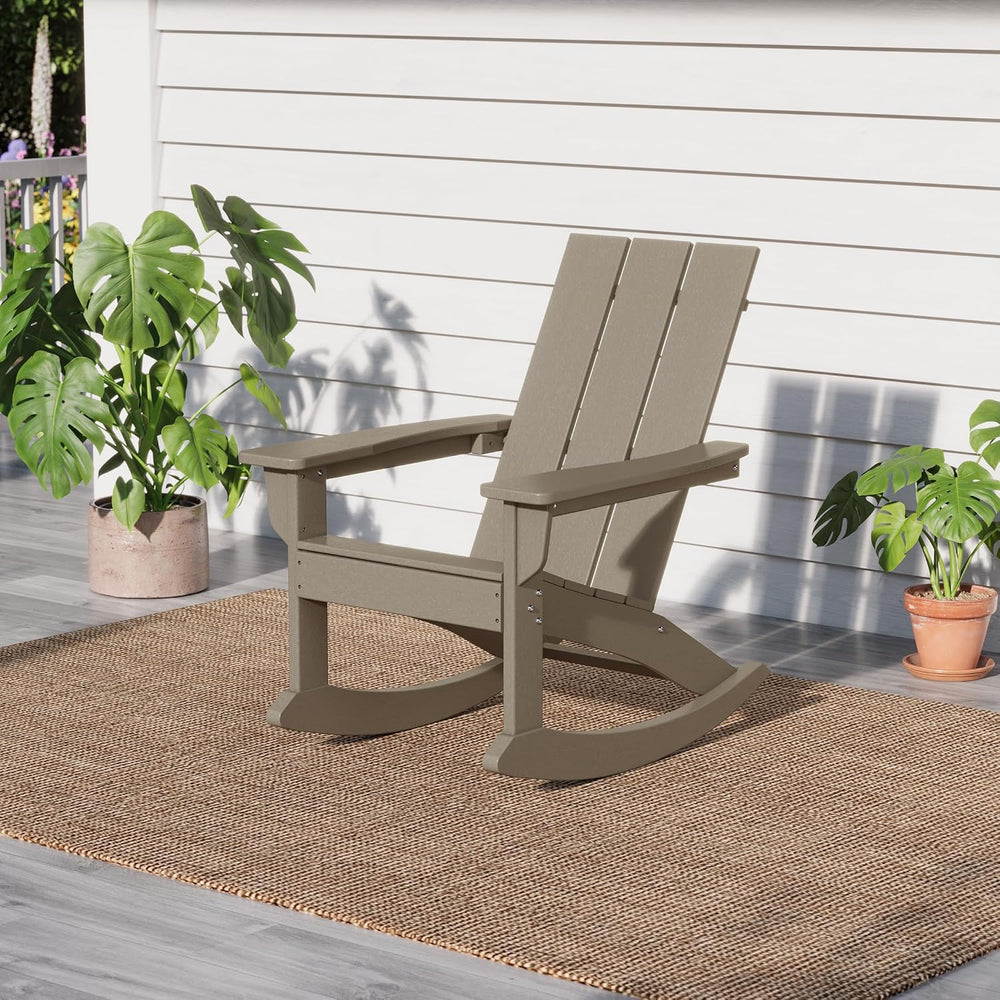 Costaelm Outdoor Adirondack Chair, All Weather Resistant Lawn Chairs Balcony ...