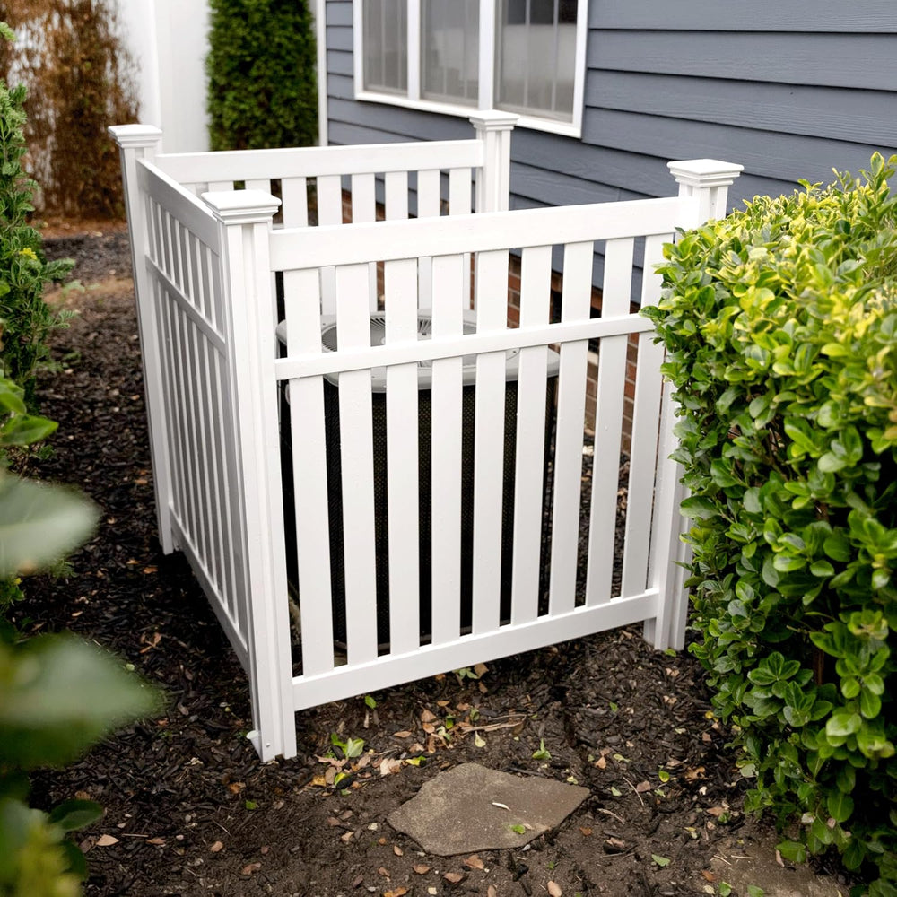 Enclo Hartford Privacy Screen, White Vinyl DIY No Dig Kit