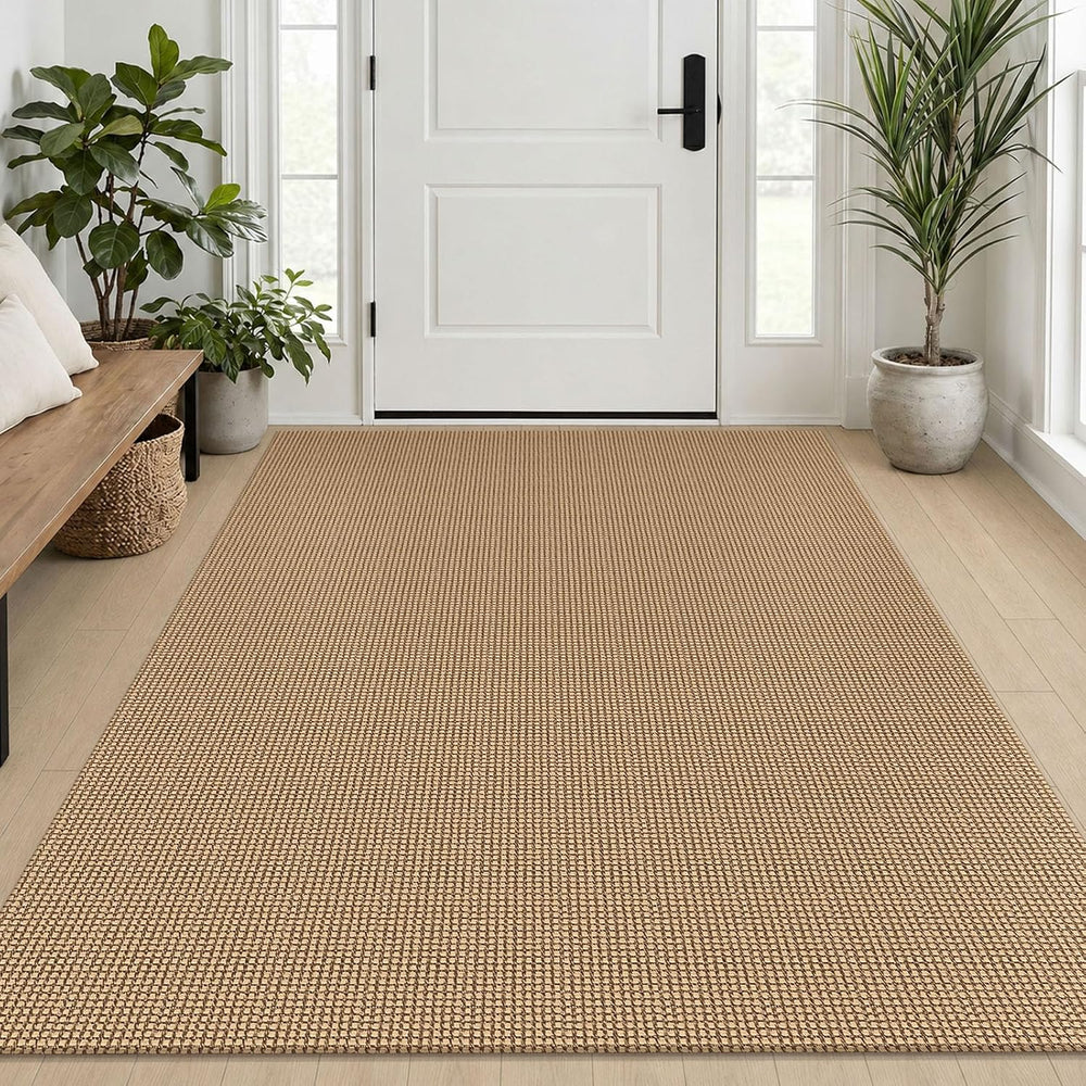 EARTHALL Woven Area Rug 4x6 Ft Washable Rugs for Entryway Non Slip Braided Th...