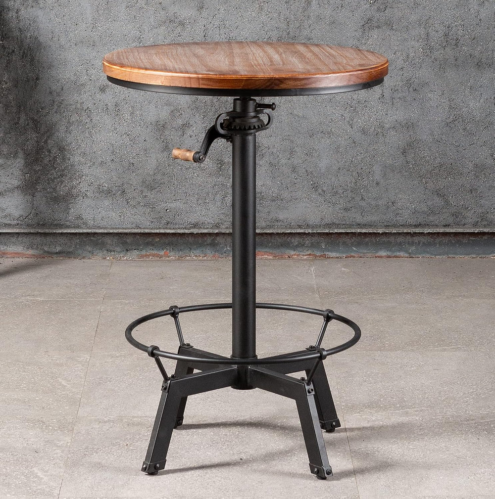 LOKKHAN 33.5-39.4 Inch Tall Industrial Bar Table-Adjustable Bar Height Bistro...