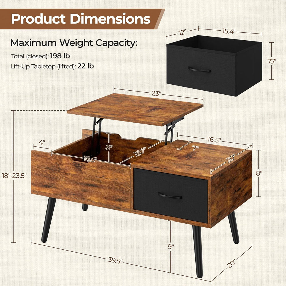 Yaheetech Coffee Table with Storage,39.5'' Lift Top Coffee Table,Hidd...