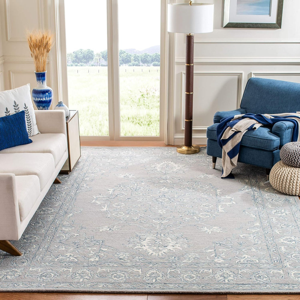 SAFAVIEH Micro-Loop Collection Area Rug - 10' x 14', Light Grey &...