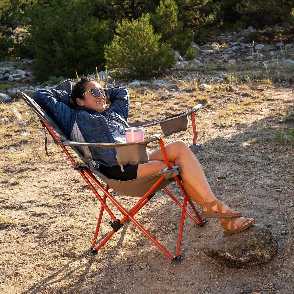 Kelty Deluxe Lounge Chair – Folding Outdoor Camp Chair, Insulated Cupholders,...