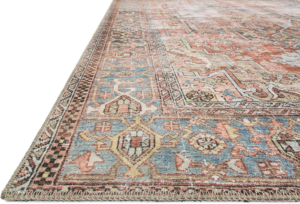 Loloi Loren Terracotta/Sky 5'-0" x 7'-6" Area Rug