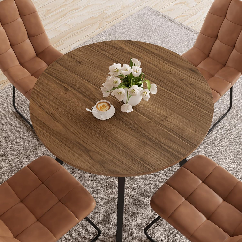 Zerifevni 34.6'' Dining Table and Chairs for 2, Mid Century Modern Ro...