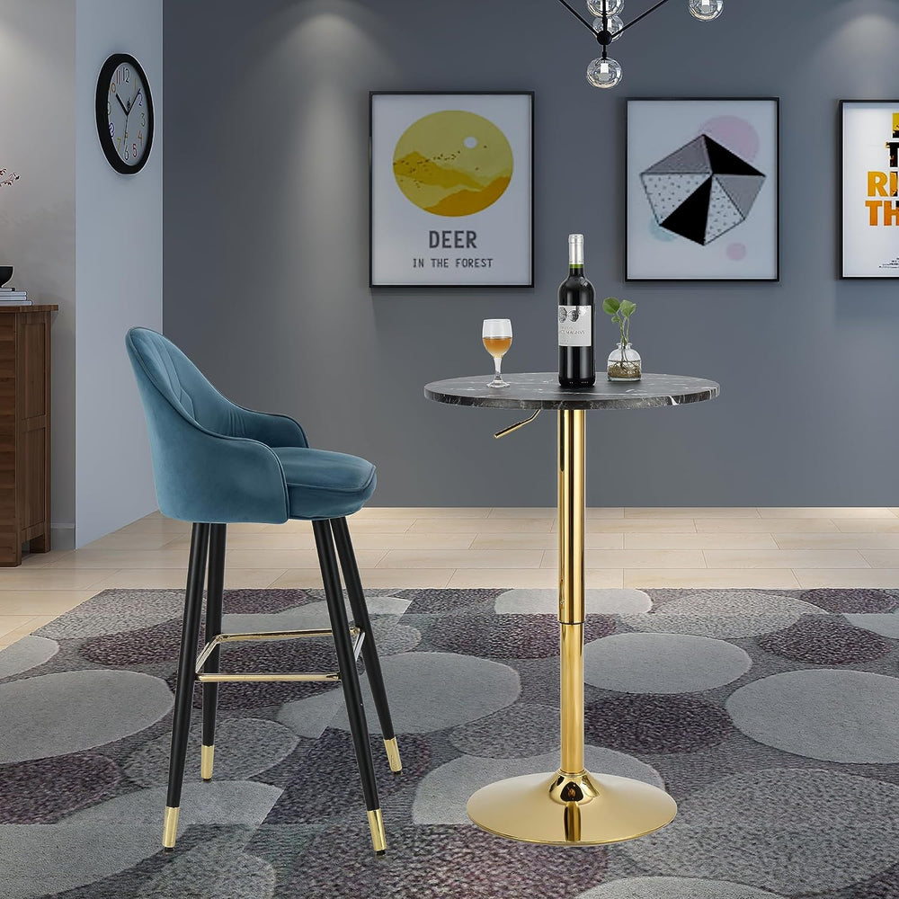 Finnhomy 24" Round Cocktail Bar Table with Metal Base, Tall Bistro Pub T...