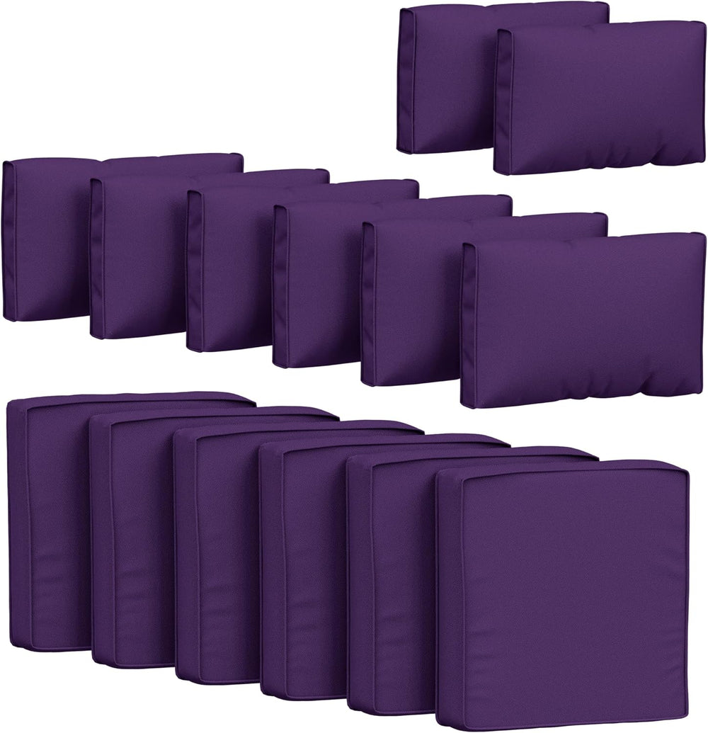 14Pcs Outdoor Cushion Covers Waterproof Fade-Resistant with Zipper
