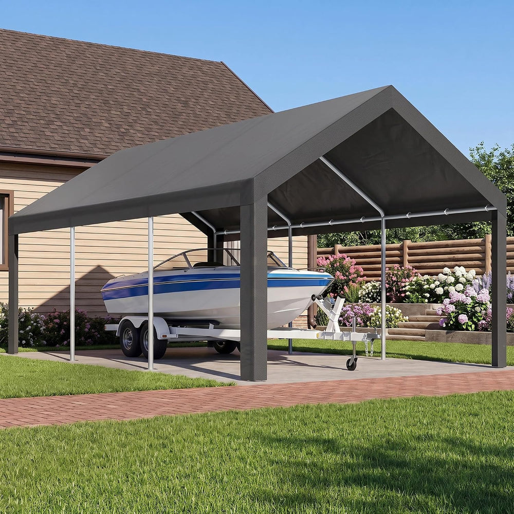Shintenchi 12x20 FT Heavy-Duty Design Carport,Portable Garage Canopy,Carport ...