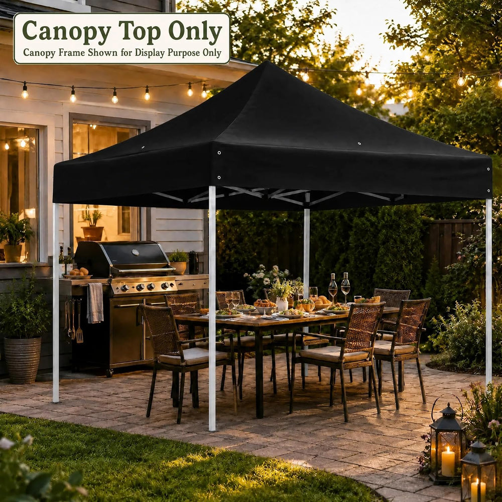 10 x 10 Replacement Canopy Top for Straight Leg Frame, Black