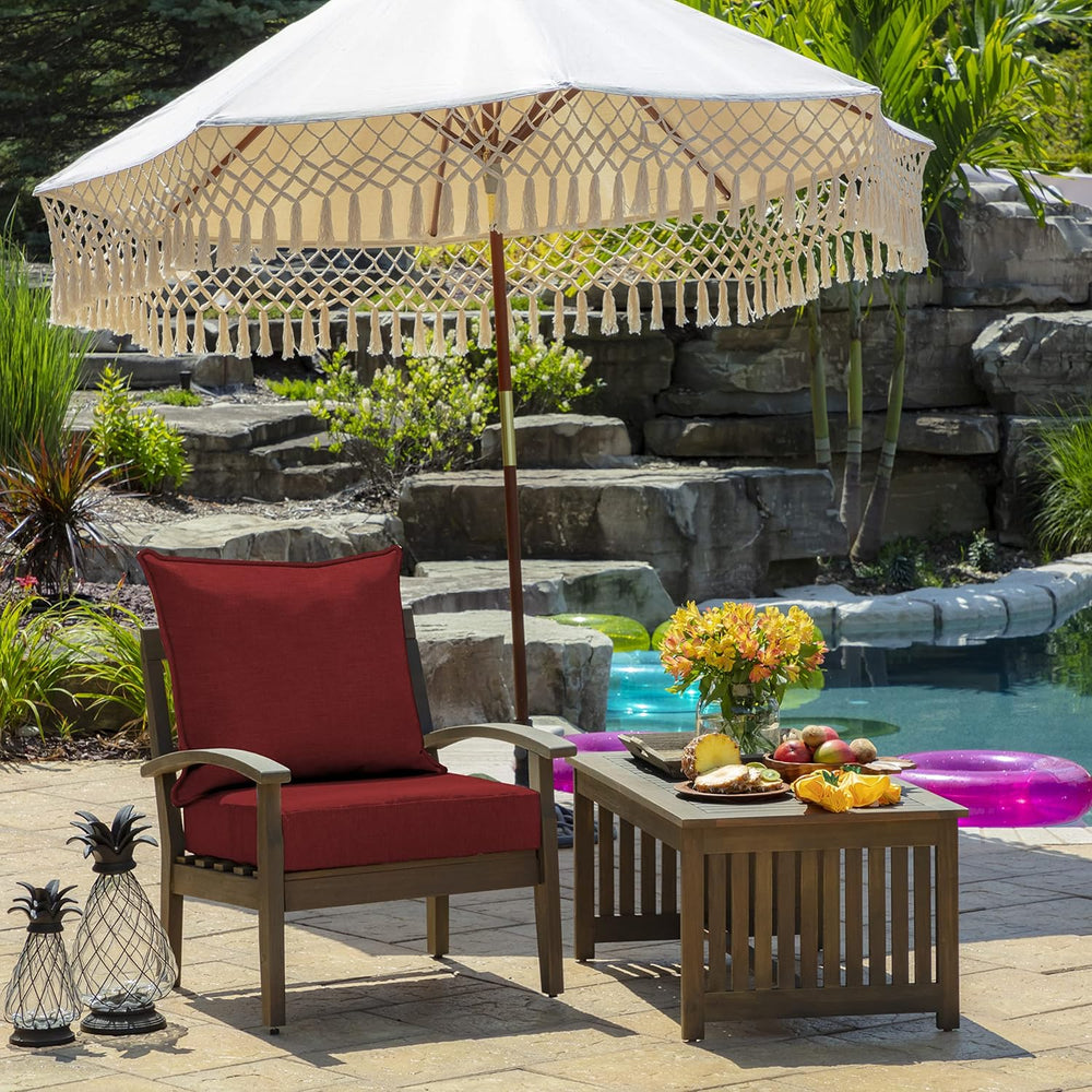 Arden Outdoor Deep Seat Cushion Set, 4-Pack, 22x24, Ruby Red