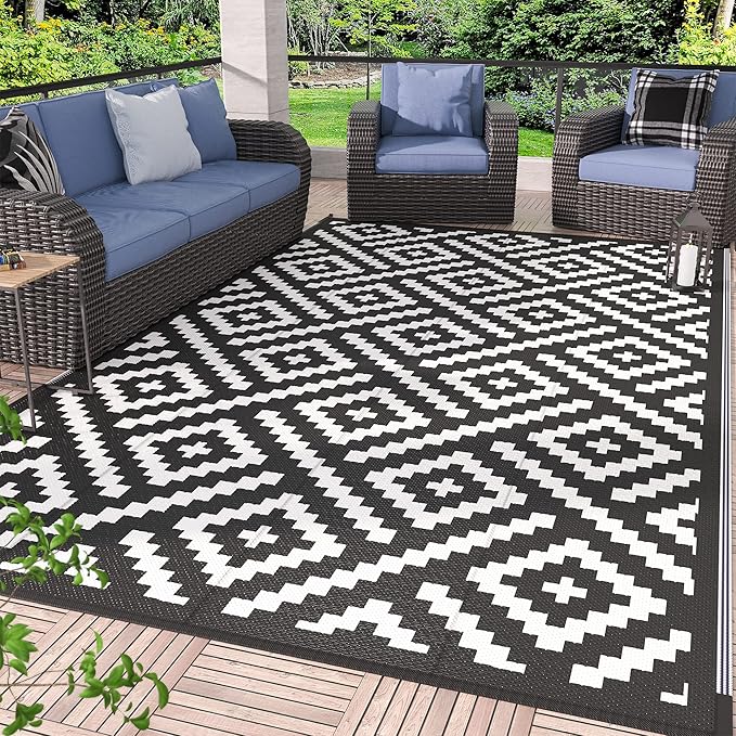 GENIMO 5x8 Outdoor Rug Waterproof, Reversible Mats, Outdoor Area Rug, Plastic...