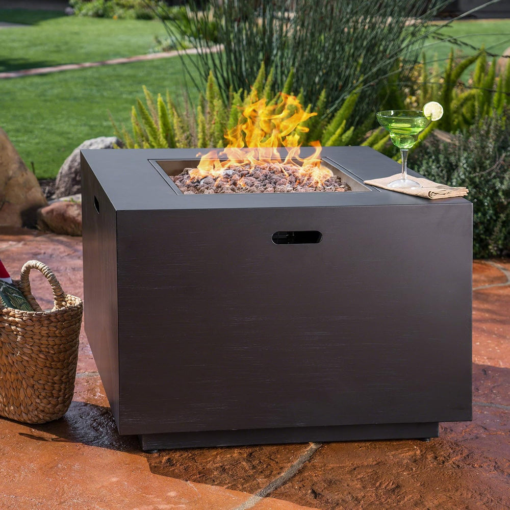 Christopher Knight Home Wellington Outdoor Iron 33" Square Fire Pit - 50...