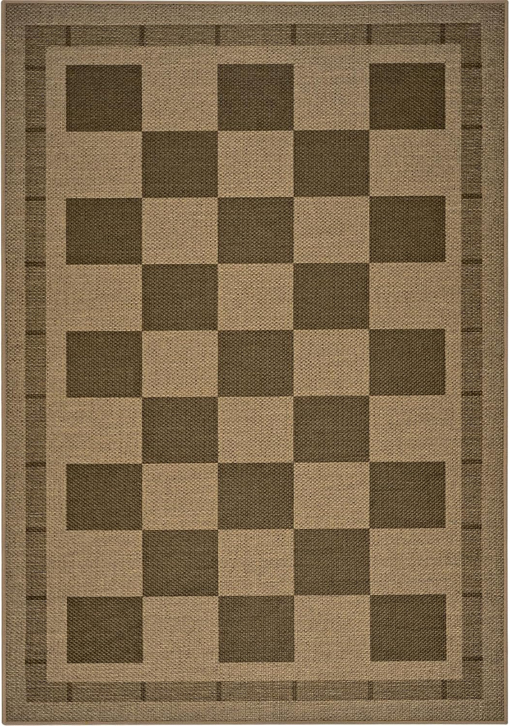 3x5 Outdoor Rug, Jute Checkered Rugs, Patio, Entryway, Balcony, Porch Rug