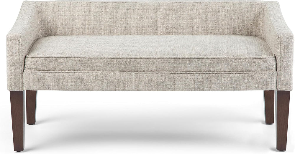 SIMPLIHOME Parris 50" Wide Upholstered Bench in Platinum