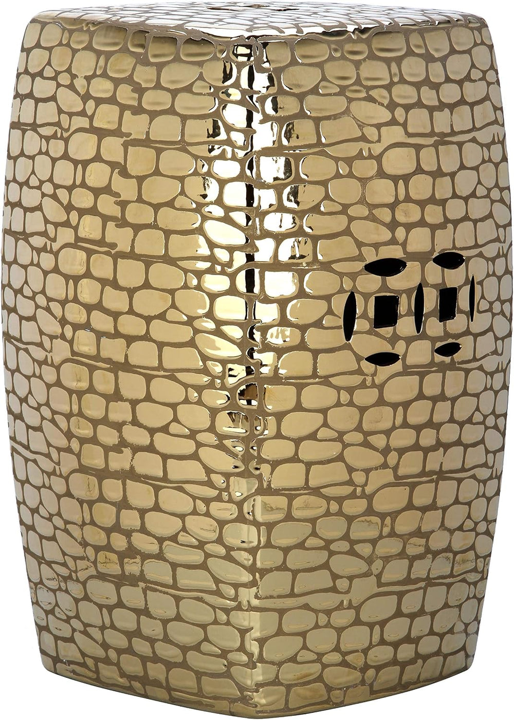 Safavieh Castle Gardens Collection Jasmine Plated Gold Glazed Ceramic Garden ...