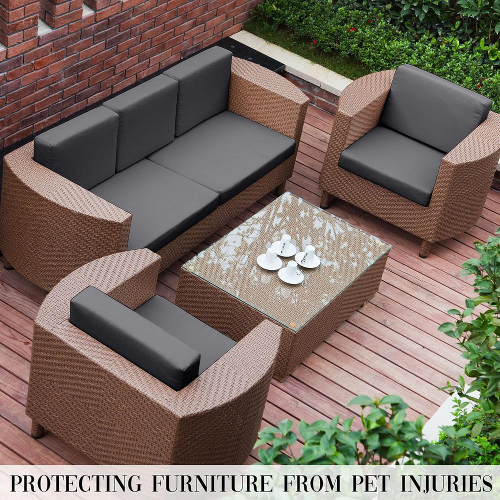 8PCS Patio Cushion Covers.Patio Furniture Couch SeatSlipcovers (Grey, 12PCS)
