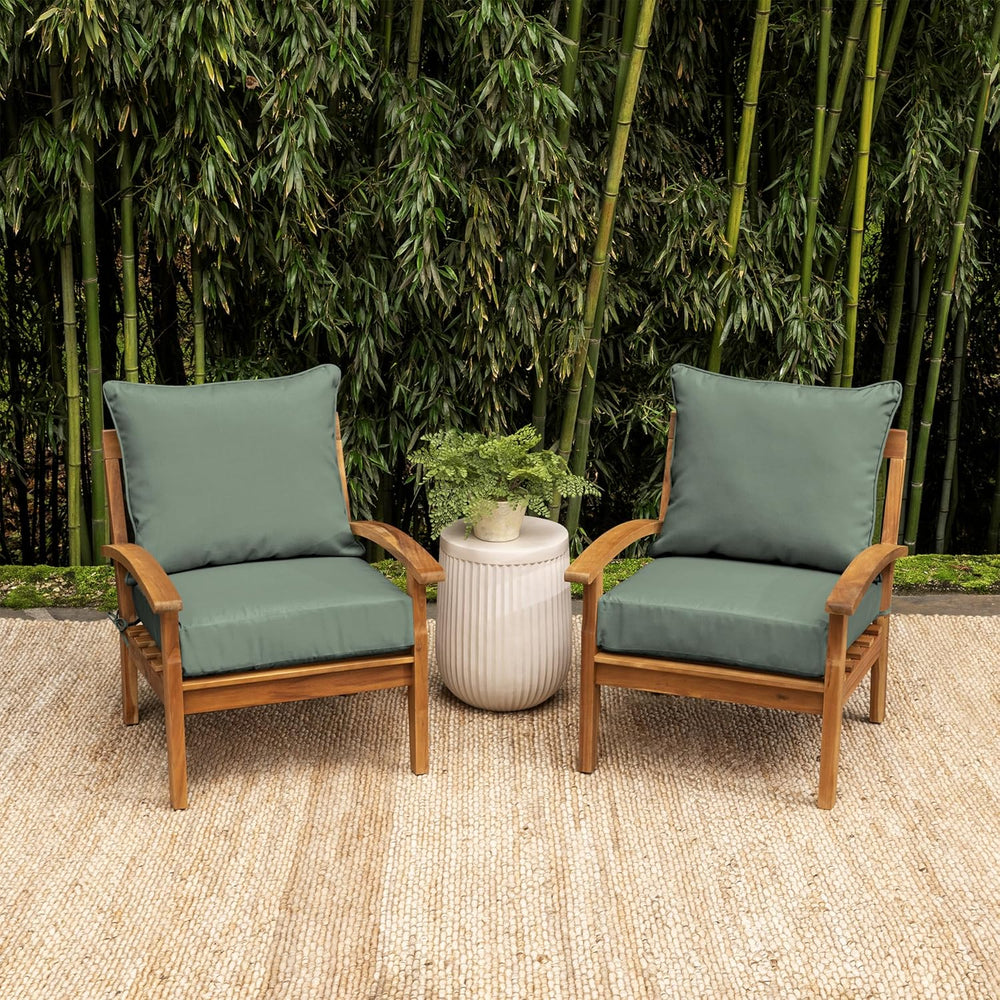 Arden Outdoor Deep Seat Cushion Set, Foam, 24x24, Sage Green Texture