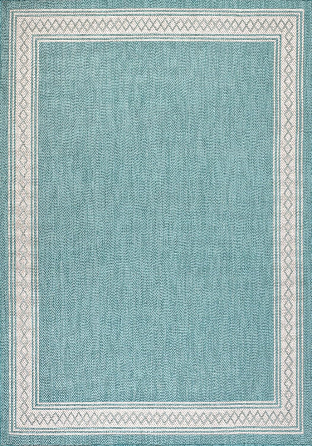 JONATHAN Y Diamond Border Indoor Outdoor Area Rug 3X5 Aqua/Light Gray, Lucia ...