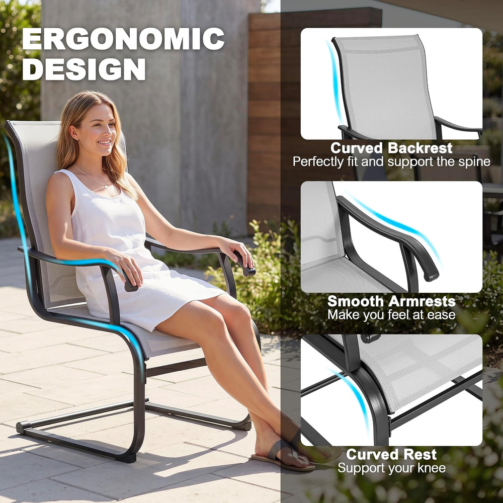 NUU GARDEN Patio Dining Chairs Set of 2, Breathable Textilene Outdoor Chairs ...