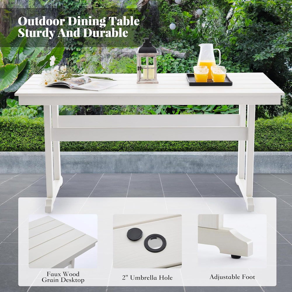 HDPE Dining Table Set for 8,10-Piece Outdoor Table and Chairs Include 8 Dinin...