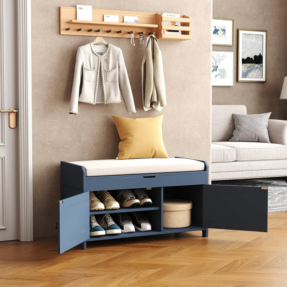 HOMEFORT 30" Shoe Bench with Lift Top Storage, Entryway Bench with Cushi...