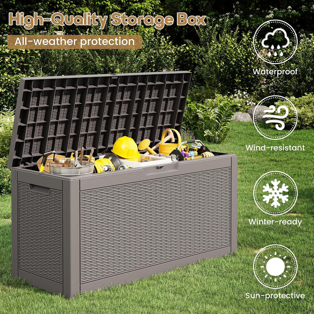 Outdoor Storage Box Waterproof, 75 Gallon Deck Box for Patio Storage