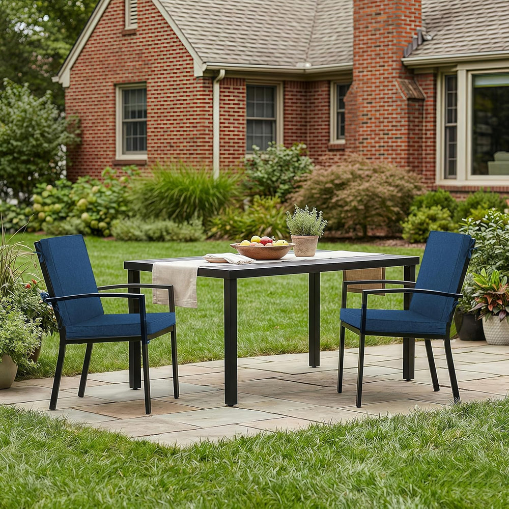 Outdoor Chair Cushions Set of 2, 18 x 16.5 Inch, Navy Blue