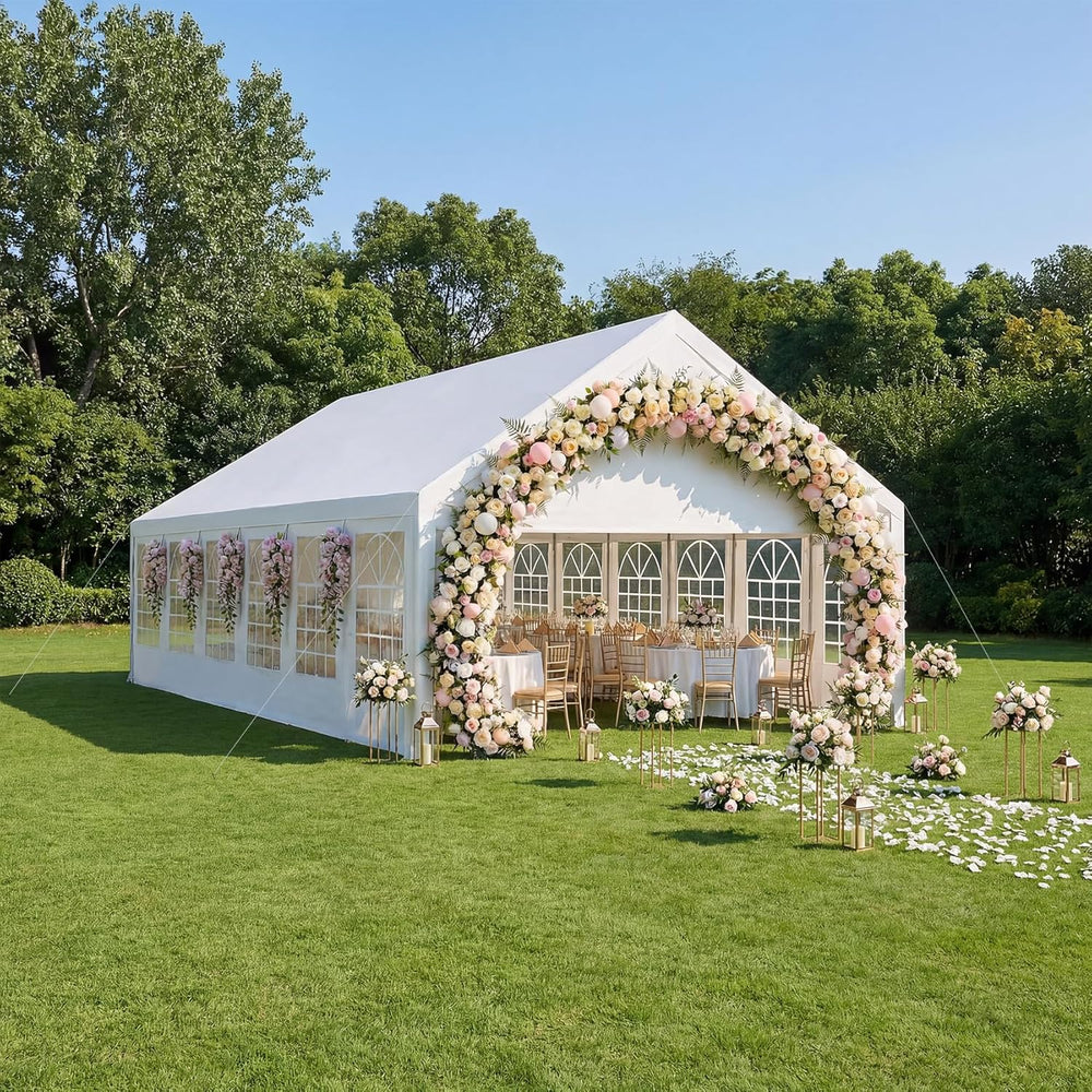 20x40 Party Tent Heavy Duty White Canopy Large Outdoor Event Shelter with Rem...