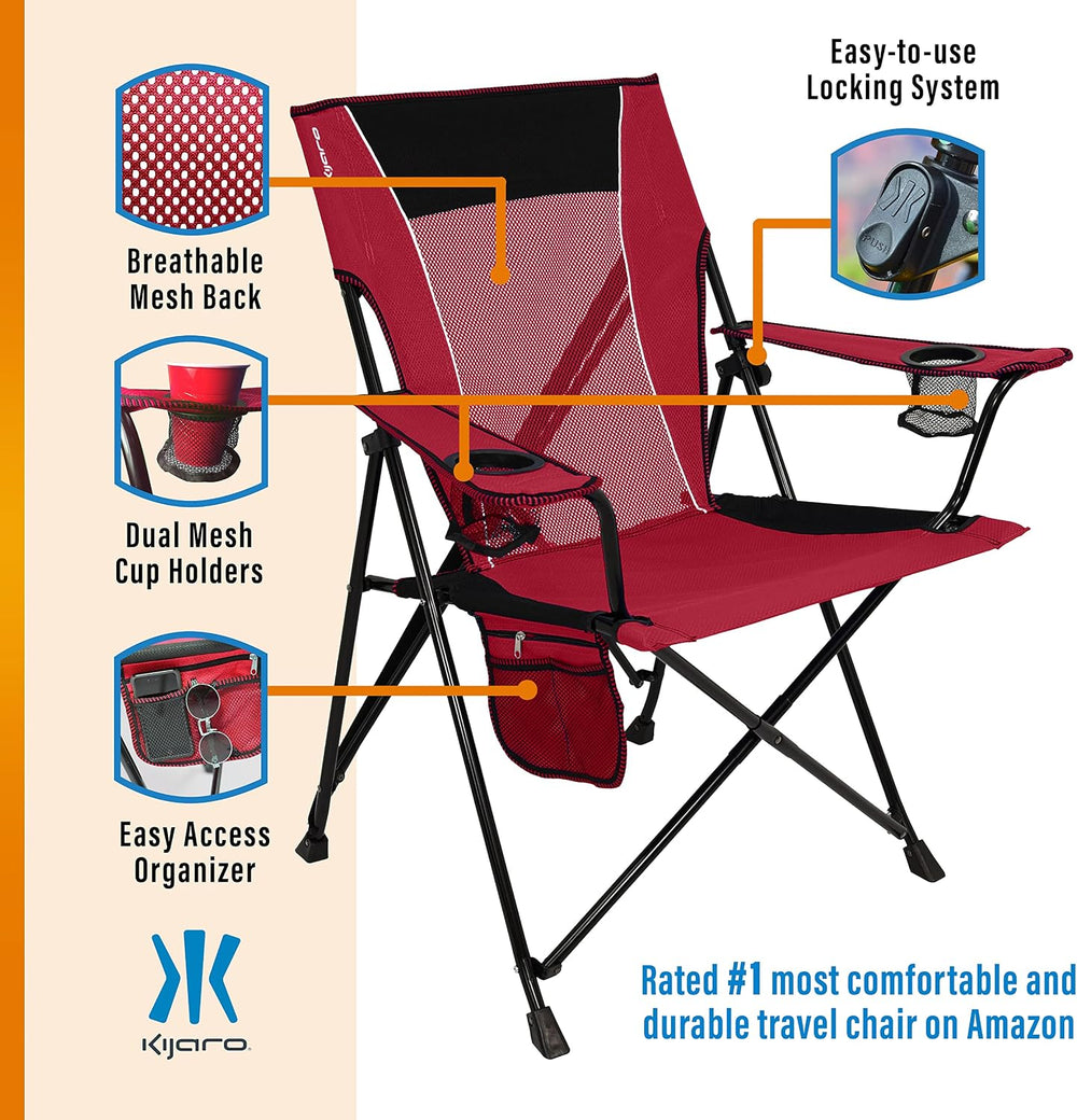 Kijaro Dual Lock Portable Camping Chairs - Versatile Folding Chair, Sports Ch...