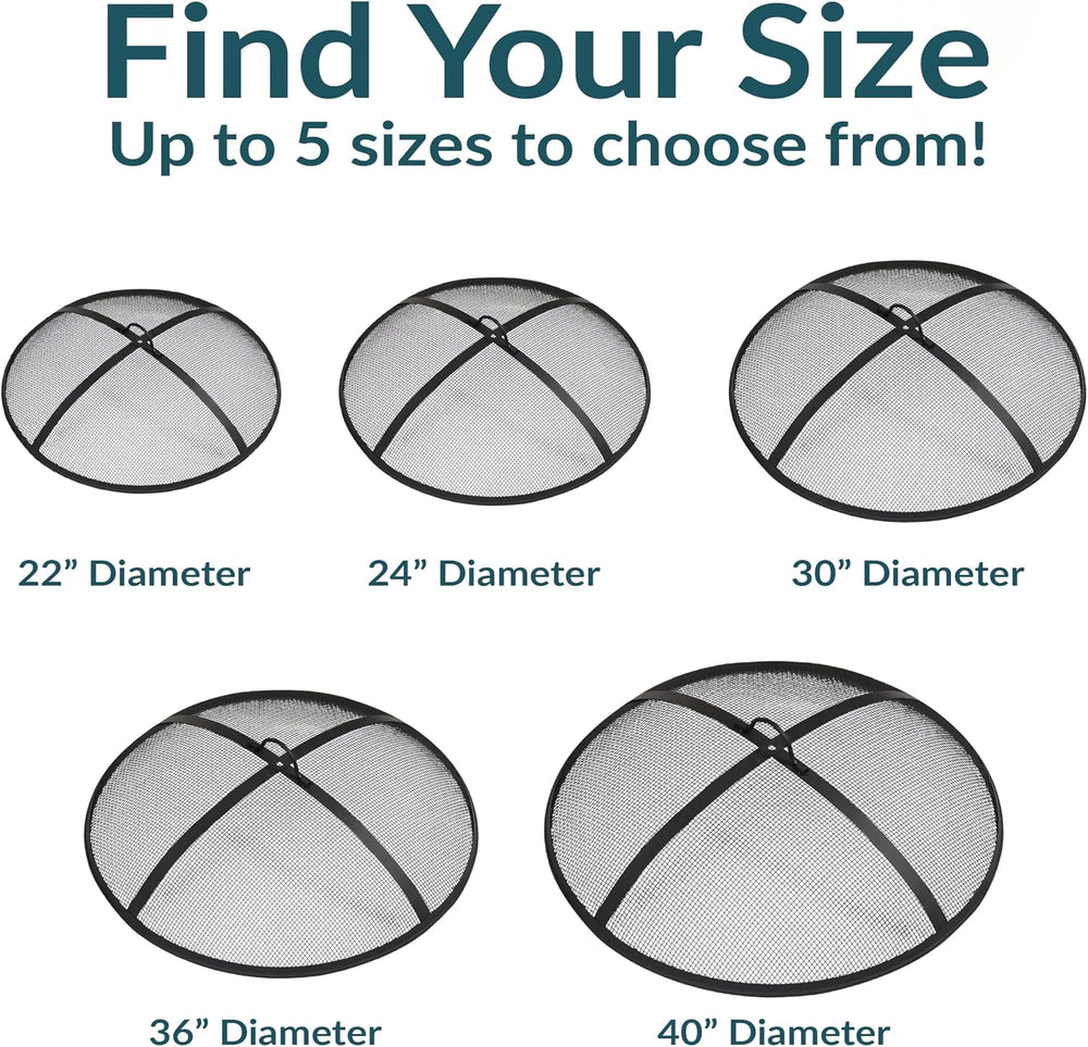 Sunnydaze Heavy Duty Steel Metal Mesh Fire Pit Screen, Round, 36" Dia