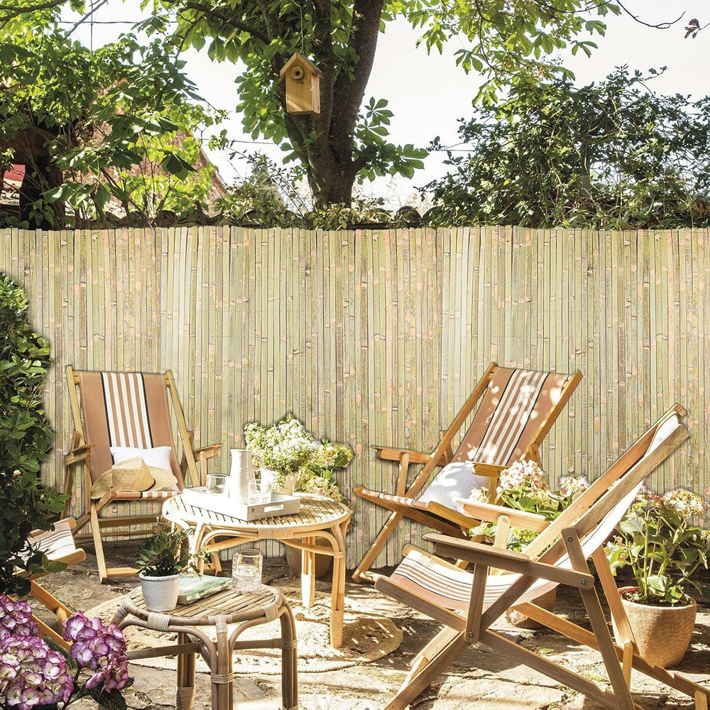 Bamboo Slat Fence 4ft x 13ft, Natural Bamboo Fencing, Bamboo Privacy Screen O...
