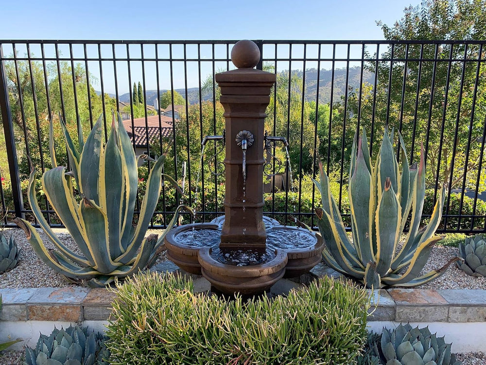Rustic Water Fountain Spout/Nozzle/Scupper with Hammered Scroll Design