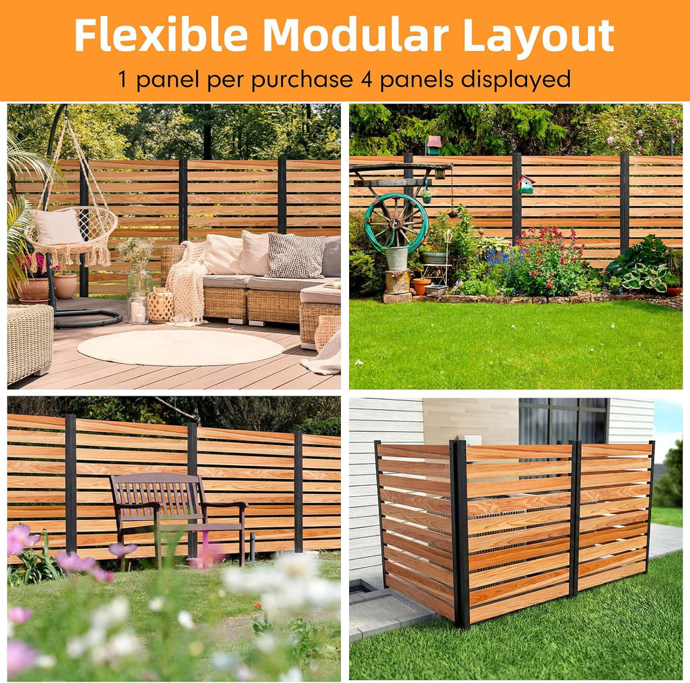 Novabright 42" H x 38" W Outdoor Privacy Fence with Ground Stakes